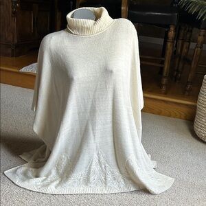 CHARMING CHARLIE TURTLENECK PINCHO SWEATER